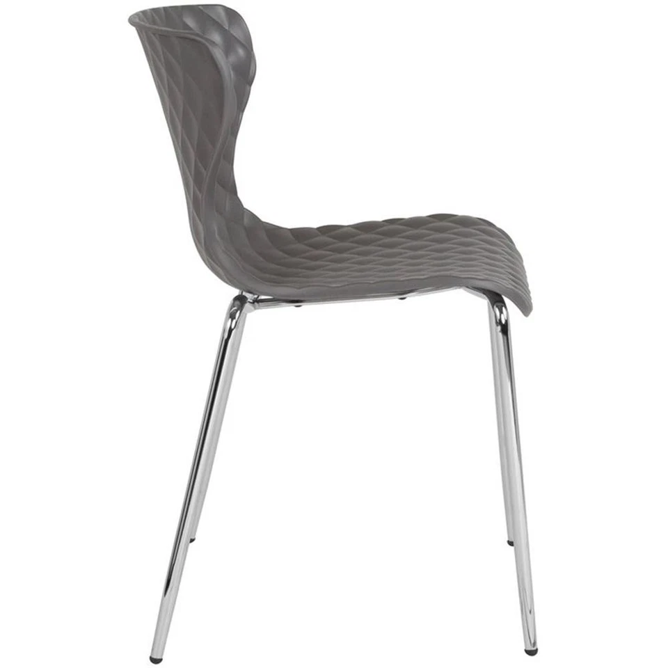 Silla auxiliar de comedor de plástico Lowell Flash Furniture Lowell en gris Foto 3 de 4