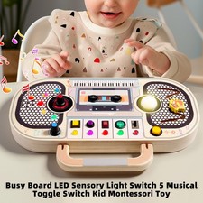 Busy Board LED Sensory Light Switch 5 Musical Toggle Switch Kid Montessori Toy