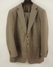 Holland & Sherry Saville Row Bespoke Suit Prince of Wales Super 130s 46R 38W