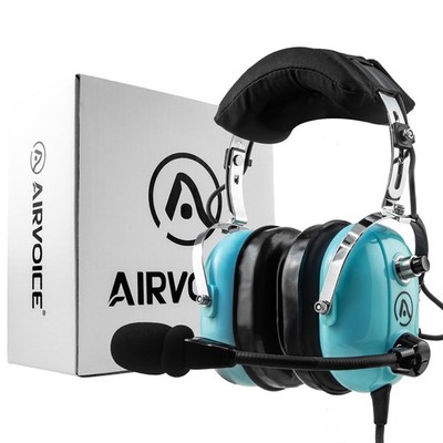 AIRVOICE Aviation Headset for Ground Control Group Tow Driver with Black