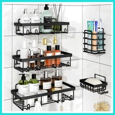 5 Pack Shower Caddy Organizer Rack Shelf for Inside Shower, Adhesive Bathroom...