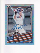 2026 Panini USA BASEBALL STARS & STRIPES H2 SILVER LUCAS MOORE AUTO AUTOGRAPH