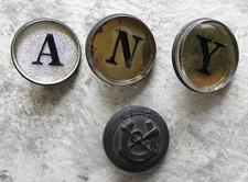 4 Old Original, Horse Bridle Rosettes, Horse Shoe-Bridle, Letters A-N-Y