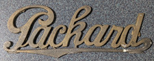 Vtg Metal Packard Script Emblem Nameplate Badge Logo Tag Decal Ornament Gas Oil