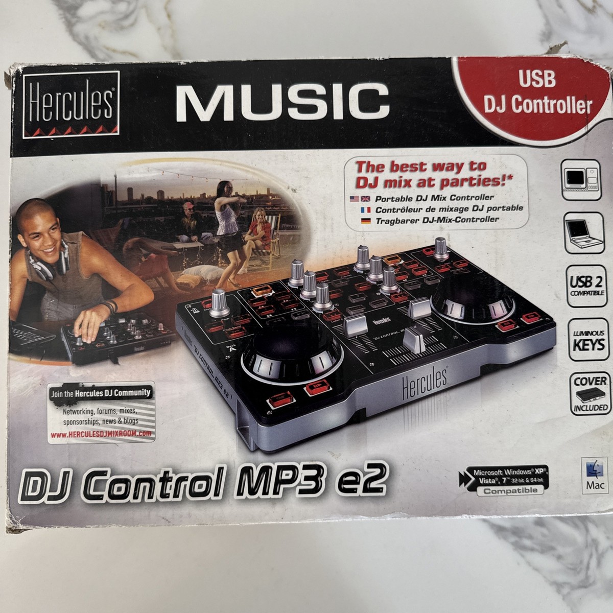 Hercules DJ Control MP3 E2 DJ USB Powered Controller New Never