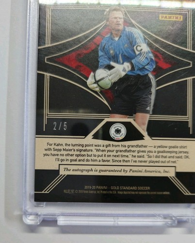 2019-20 Panini Gold Standard Soccer 14K Autographs Oliver Kahn /5 - Picture 3 of 3
