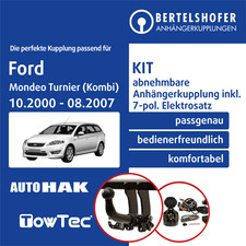 Für FORD Mondeo Turnier (Kombi) III Typ BWY 00-07 AHK abn +7pol sp. E-Satz TOP