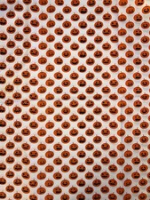 1 Yards Jack O  Lanterns On White Halloween Cotton Quilting Fabric Pumpkins