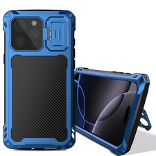 PU Leather Heavy Duty Protection Armor Metal Case For iphone 16 Pro max 15 Plus