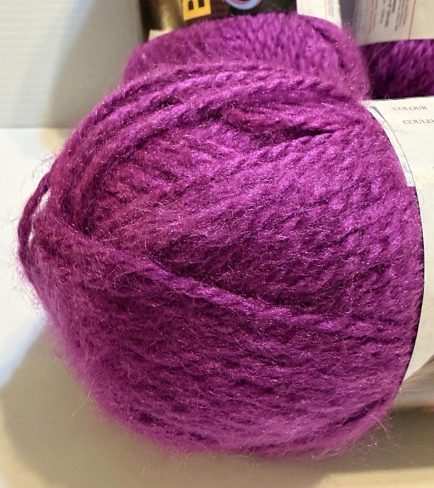 Lote/4 hilados mohair vintage Bernat morado 152 yardas Ea Foto 3 de 4