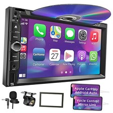 Double Din Car Radio with CD/DVD Player- Support CarPlay  Android Style-A