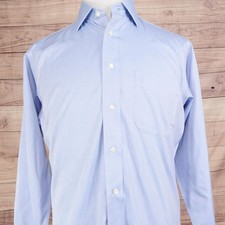 Jos A Bank Dress Shirt 15.5 35 Slim Fit Blue Traveler's Collection Wrinkle Free