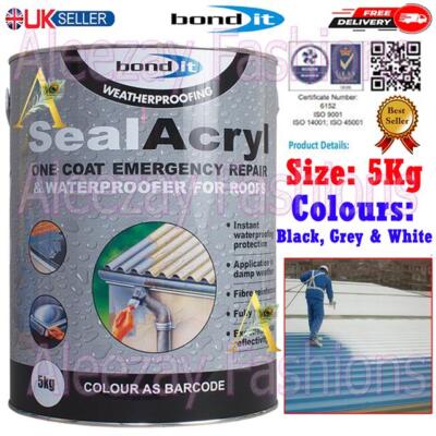  5KG Dichtung Acryldach Reparatur Lack Dach Wasserdicht Dichtacryl schwarz/grau/weiß