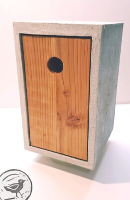 Design Nistkasten Vogelhaus Brutkasten Nisthöhle aus Beton und Holz