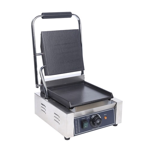 Commercial Electric Panini Press Grill Griddle Plate / Flat Sandwich Steak Maker - Picture 9 of 11