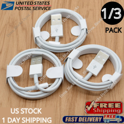 USB Fast Charger Cable Sync Charging Cord Lot 3FT/6FT For iPhone 12 11 8 7 6 XR