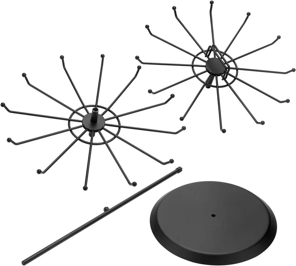 Black Metal Rotating Jewelry Tree Organizer, Necklace & Bracelet Display Stand - Image 3 of 4