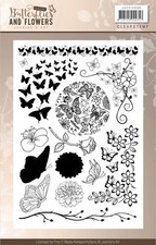 Classic Butterflies  Flowers JEANINES ART CLEAR Rubber Stamp Set JACS10008 New
