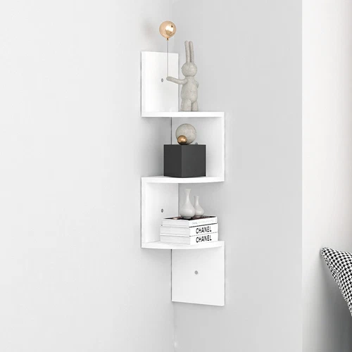 DE STOCK! 3 Ebenen Eckregal Wandregal Küchenregal Bücherregal Hängeregal Regal - Bild 1 von 12