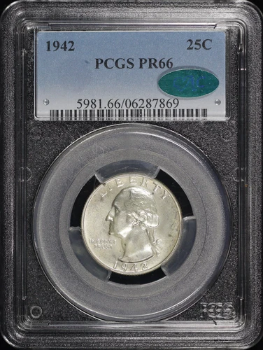 1942 Washington Quarter PCGS PR-66 CAC