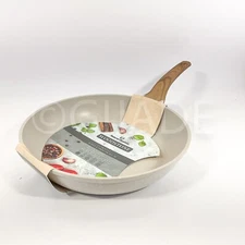 Natural Elements Woodstone Big Skillet/Frying Pan Nonstick Heavy Duty 12” Tan