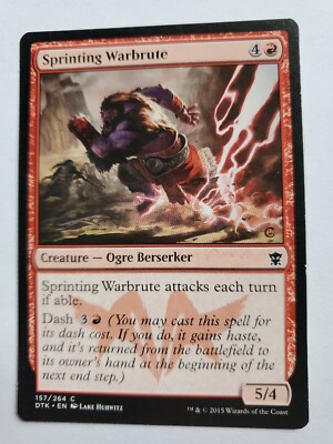 MTG Magic The Gathering Card Sprinting Warbrute Creature Ogre Berserker Red Drag