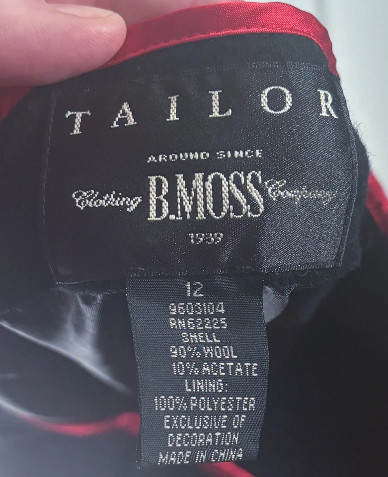 Falda envolvente vintage de mezcla de lana bordado de hilo 10 12 arte para usar Whimsigoth Boho Foto 3 de 4