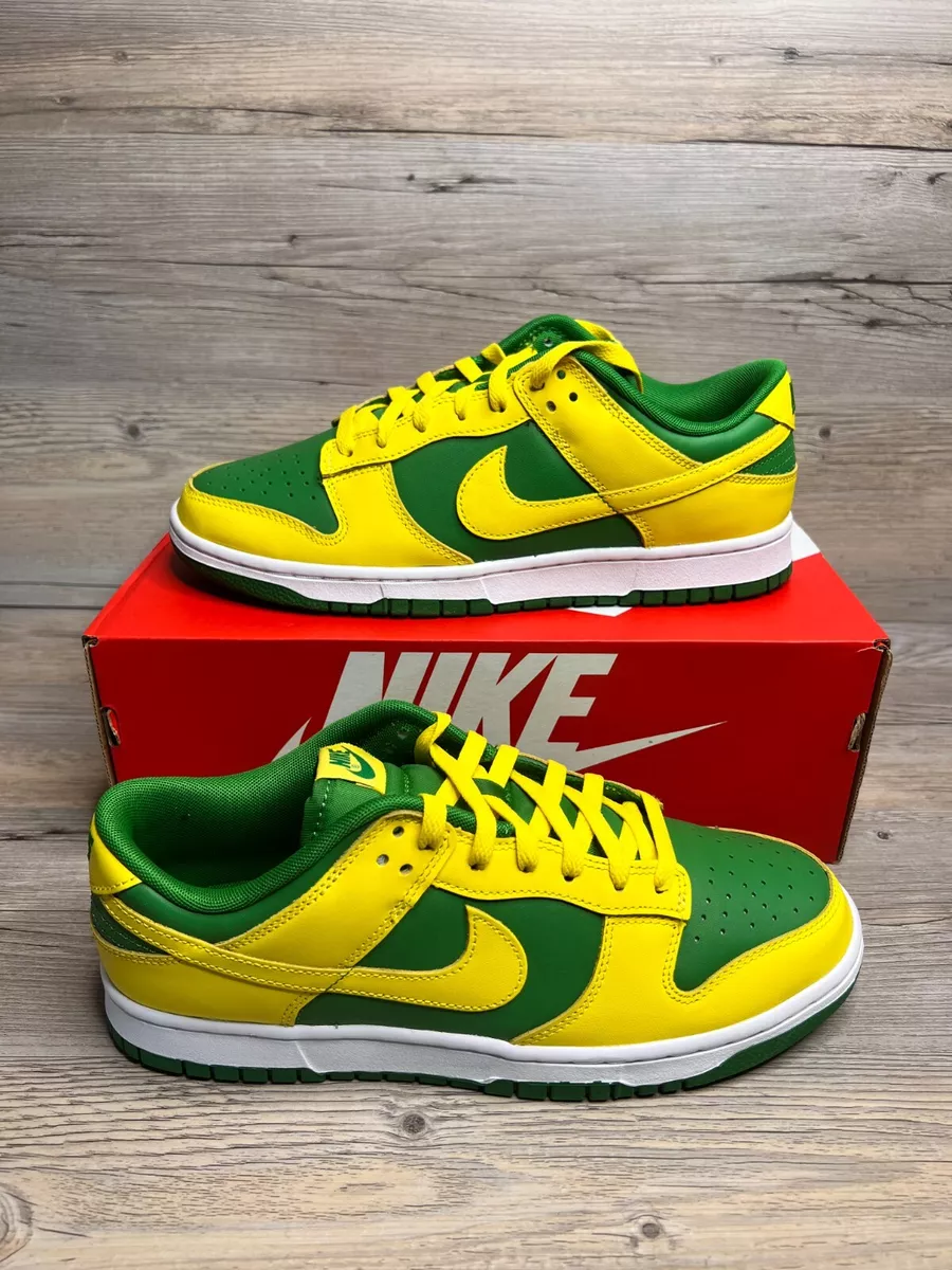 Nike Dunk Low Retro Reverse Brazil Mens Size 10.5 Apple Green Yellow DV0833  300