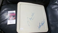 Maury Wills Lou Brock signed base JSA Certified