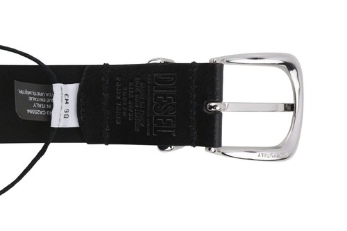 Cintura Donna DIESEL B-Burny 90 Cm Nera In Vera Pelle Dettagliata RRP€180 - Picture 6 of 11