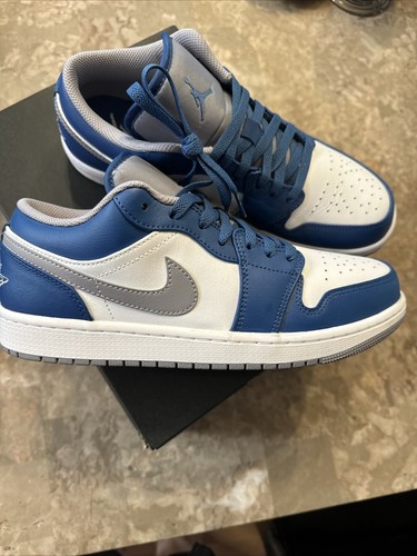 Nike Air Jordan 1 Low 'True Blue Cement' Shoes 553558-412 Men’s Size 9 New Box