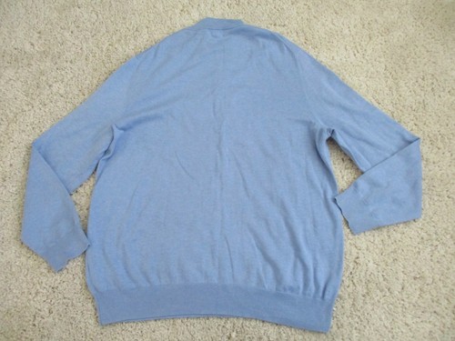 Brooks Brothers Sweater Mens Extra Large Blue Pullover Quarter Zip Supima Cotton - Picture 2 of 13