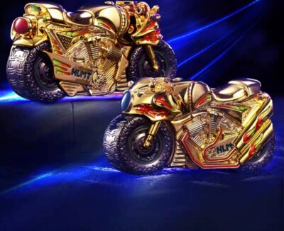 New Zippo oil Lighter gold bike gold with box