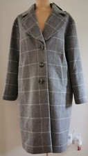 Laura Ashley - Grey Checked Lined Coat - Size 12 - New With Tags