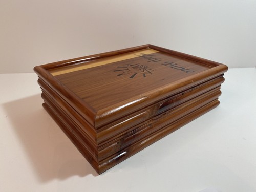 Wooden Cedar Holy Bible Storage Box Union Made 9.5" - Picture 2 of 5