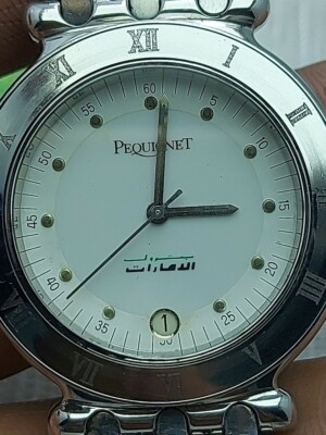 Pequignet Watch U.A.E Gifted Dial All Steel Mens Quartz 37mm Sapphire Crys Swiss
