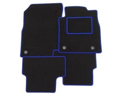 Citroen C4 PICASSO (07-13) 3 PIECE Tailored Car Floor Mats BLUE TRIM EDGE CLIPS