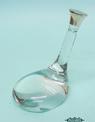 Novelty English Sterling Silver Mounted Cut Crystal Golf Club Putter Paperweight