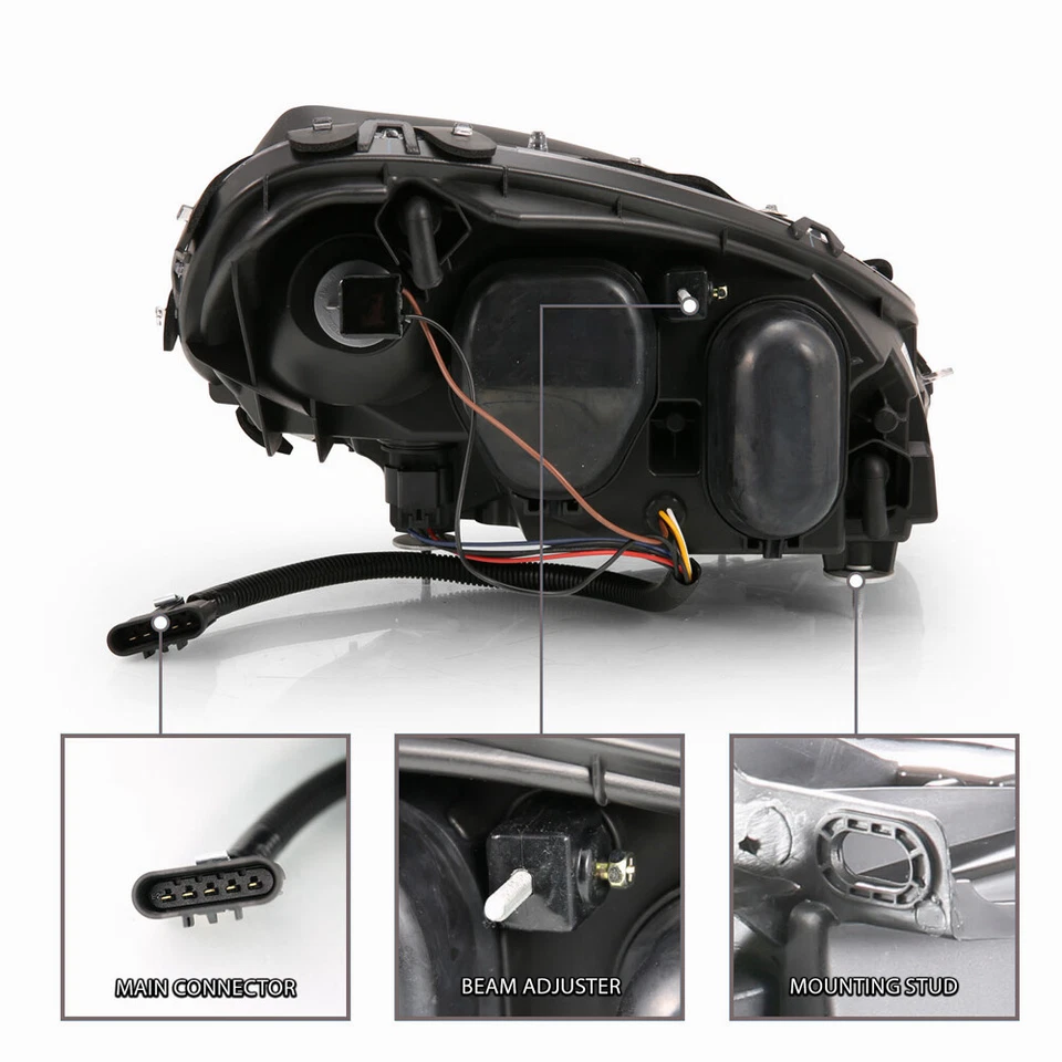 Faros proyectores negros 05-13 Chevy Corvette C6 con señales secuenciales LED DRL Foto 2 de 2