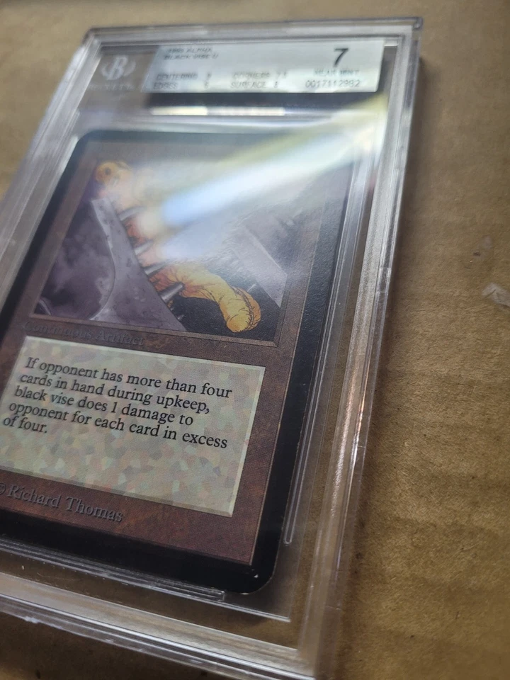 Black Vise ALPHA Magic MTG Beckett Graded 7 NM Near Mint BGS Uncommon English - Image 4 of 4