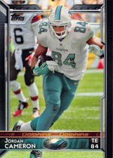 Jordan Cameron 2015 Topps Football base card #32 Miami Dolphins