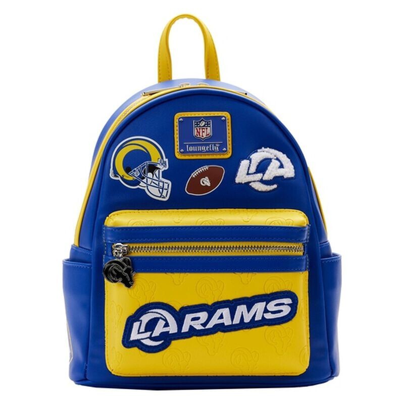 【Lounge Fly】NFL Los Angeles Rams Patches Mini Backpack Loungefly NFL Los Angeles Rams Patches Mini Backpack - NWOT