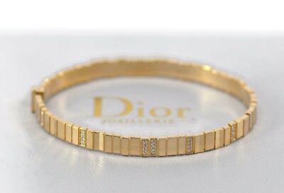 Christian Dior Diamond 18K Yellow Gold Bracelet Size 16