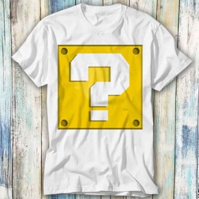  T-Shirt Mario Question Mark Block Box Parodie Meme Geschenk Top T-Shirt Unisex 1256