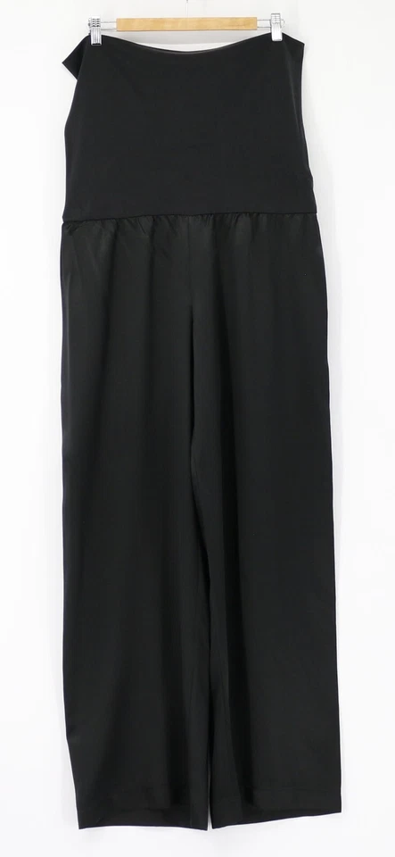 TEMPERLEY LONDON SILK PEBBLE WOMENS WIDE LEG TROUSERS US 10 UK 14 BLACK RRP £375