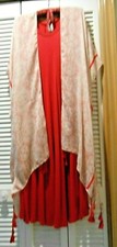 MOA Collection Women's Red Midi Dress matching coverup Sz small  NEW #2332 SALE!