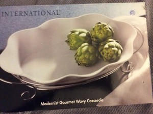 International Modernist Gourmet Wavy Casserole with Serving Rack-NEW in BOX 