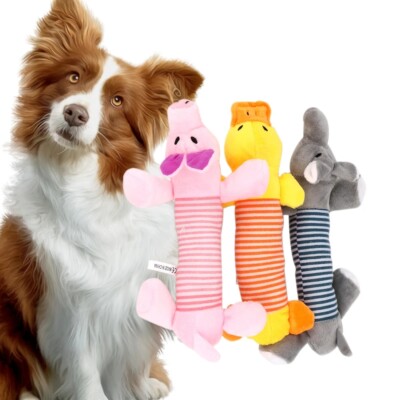 3Pack Dog Squeaky Toys Durable Plush Chew Sound Dog Toys for Aggressive  Chewers