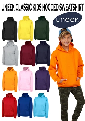 Uneek Kinder Kapuzenpullover UC503 12 Farben schlicht Freizeit Arbeitskleidung Top