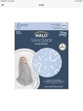HALO  SleepSack  swaddle 100 cotton, Disney Baby confetti Mickey blue, small
